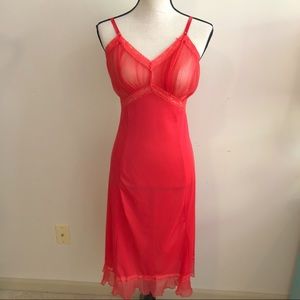 Vintage | Bright Pink Sexy Ruffled Nightgown/Slip